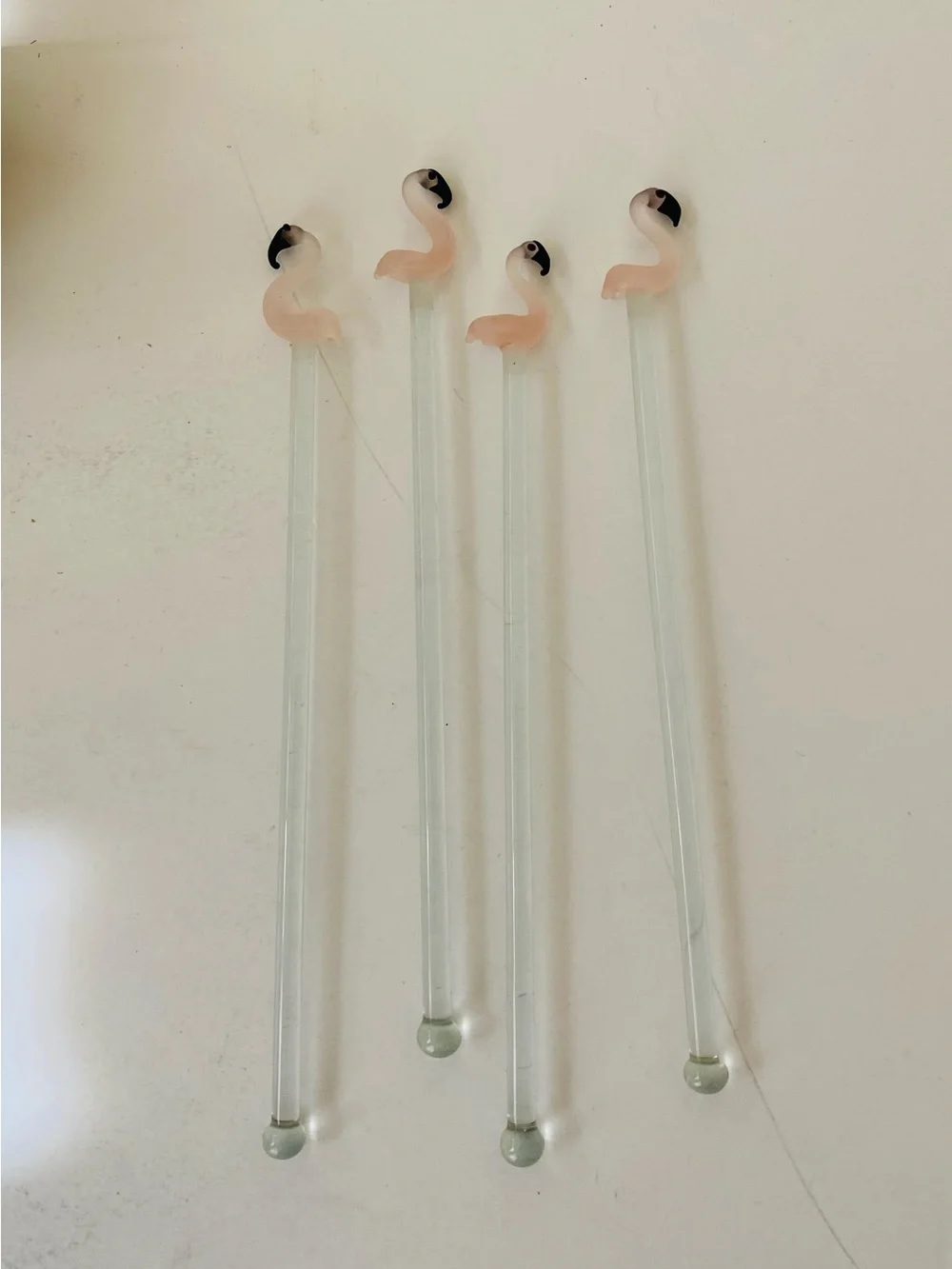 Vintage Pink Flamingo Swizzle Sticks - Bar Cocktail Stirring Sticks